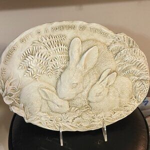 Hen-Feathers Bunny Plaque